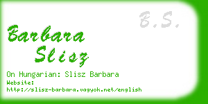 barbara slisz business card